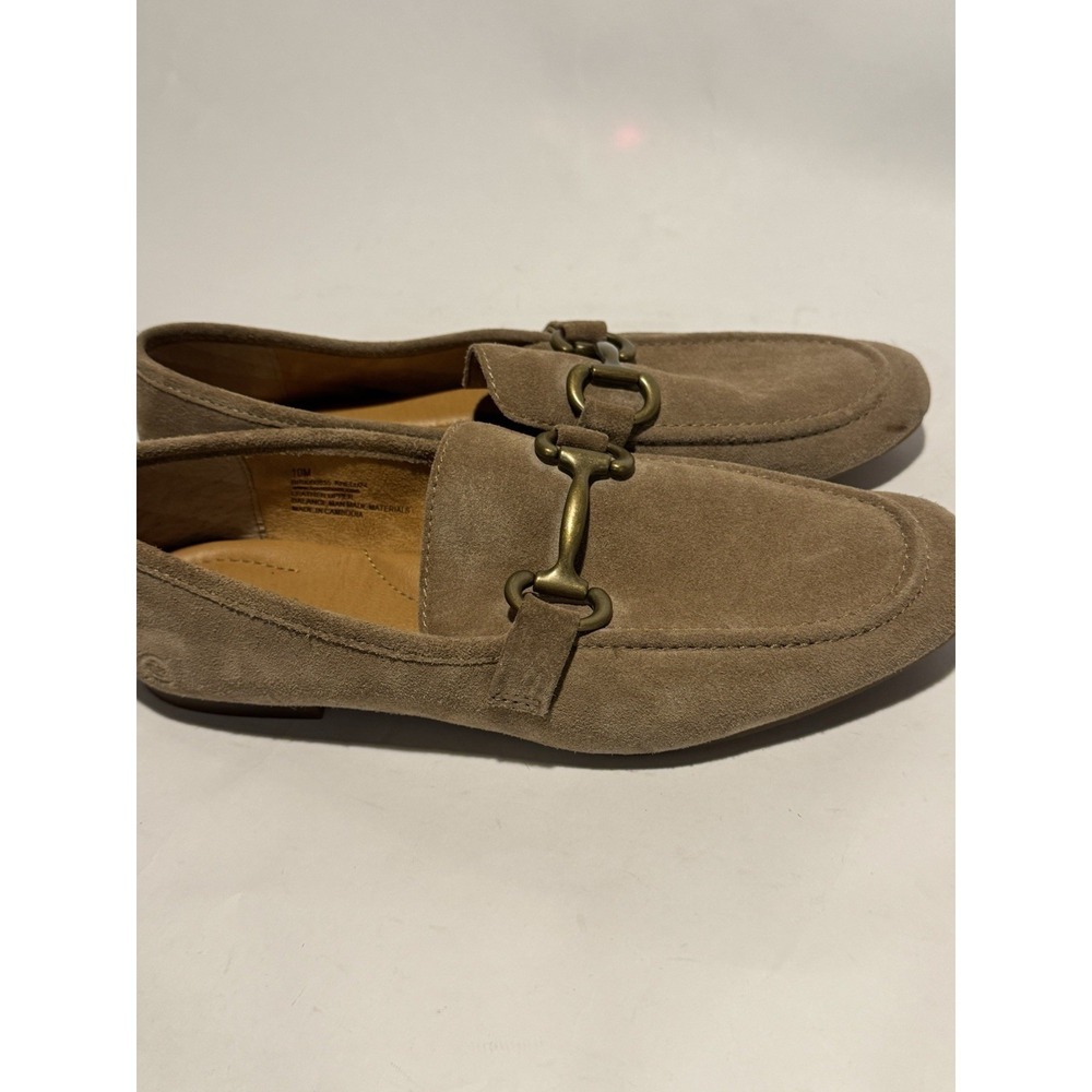 Born 10 US Brown Suede Loafers Gold Horse Bit Slip On Comfort Flats - Picture 6 of 7